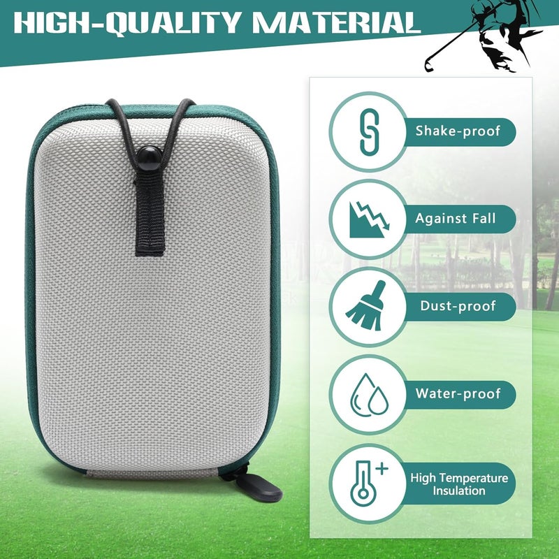 Anglekai Golf Rangefinder Hard Shell Case, Hard Golf Rangefinder Case Universal Range Finder Carry Bag (Grey+Green) - Image 3